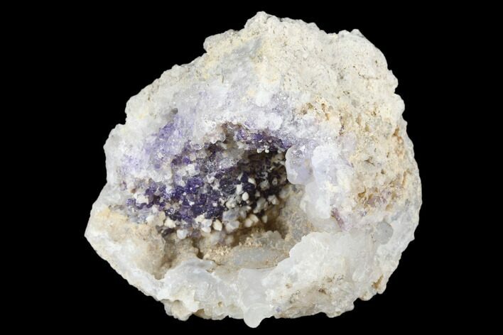 Purple Fluorite & Chalcedony Geode Section - Fluorescent! #182420